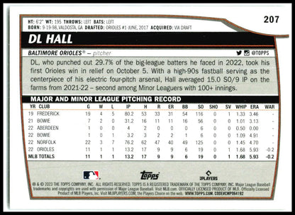 2023 Topps Big League Rainbow Foil #27 DL Hall Baltimore Orioles