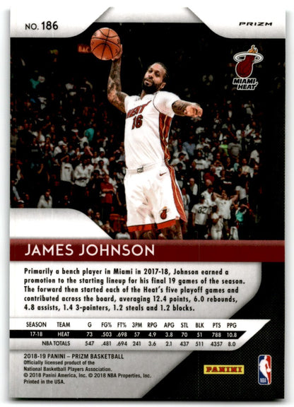 2018-19 Panini Prizm Green Prizm James Johnson Miami Heat #186
