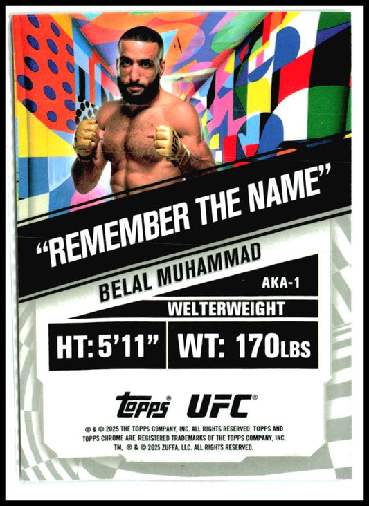 2025 Topps Chrome UFC AKA Remember the Name #AKA-1 Belal Muhammad