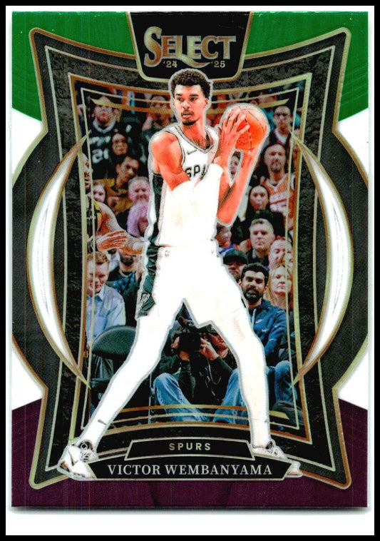 2024-25 Panini Select Green White Purple #9 Victor Wembanyama San Antonio Spurs