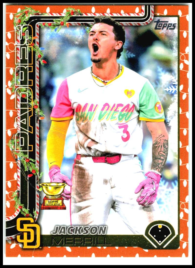 2025 Topps Holiday Gold Holiday Lights #H30 Jackson Merrill San Diego Padres
