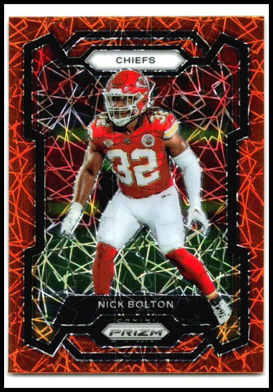 2023 Panini Prizm Orange Lazer #148 Nick Bolton Kansas City Chiefs