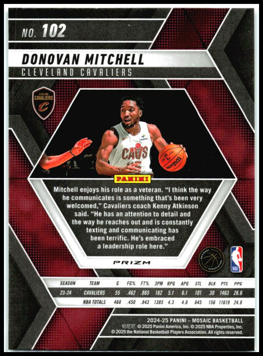 2024-25 Panini Mosaic Genesis #102 Donovan Mitchell Rookie Cleveland