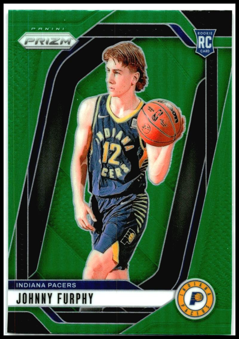 2024-25 Panini Prizm Green #237 Johnny Furphy Rookie Indiana Pacers