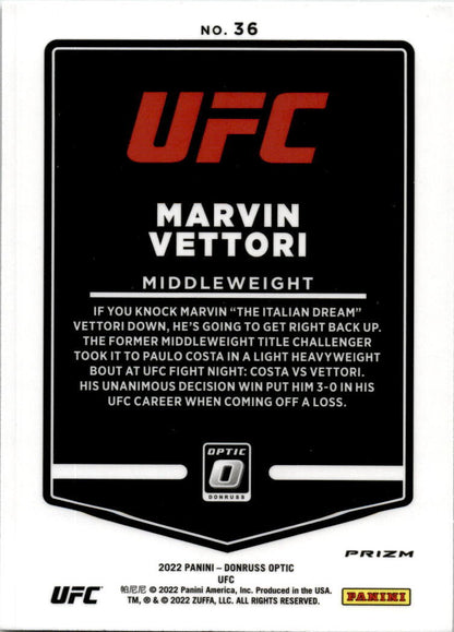 2022 Donruss Optic UFC Holo #36 Marvin Vettori