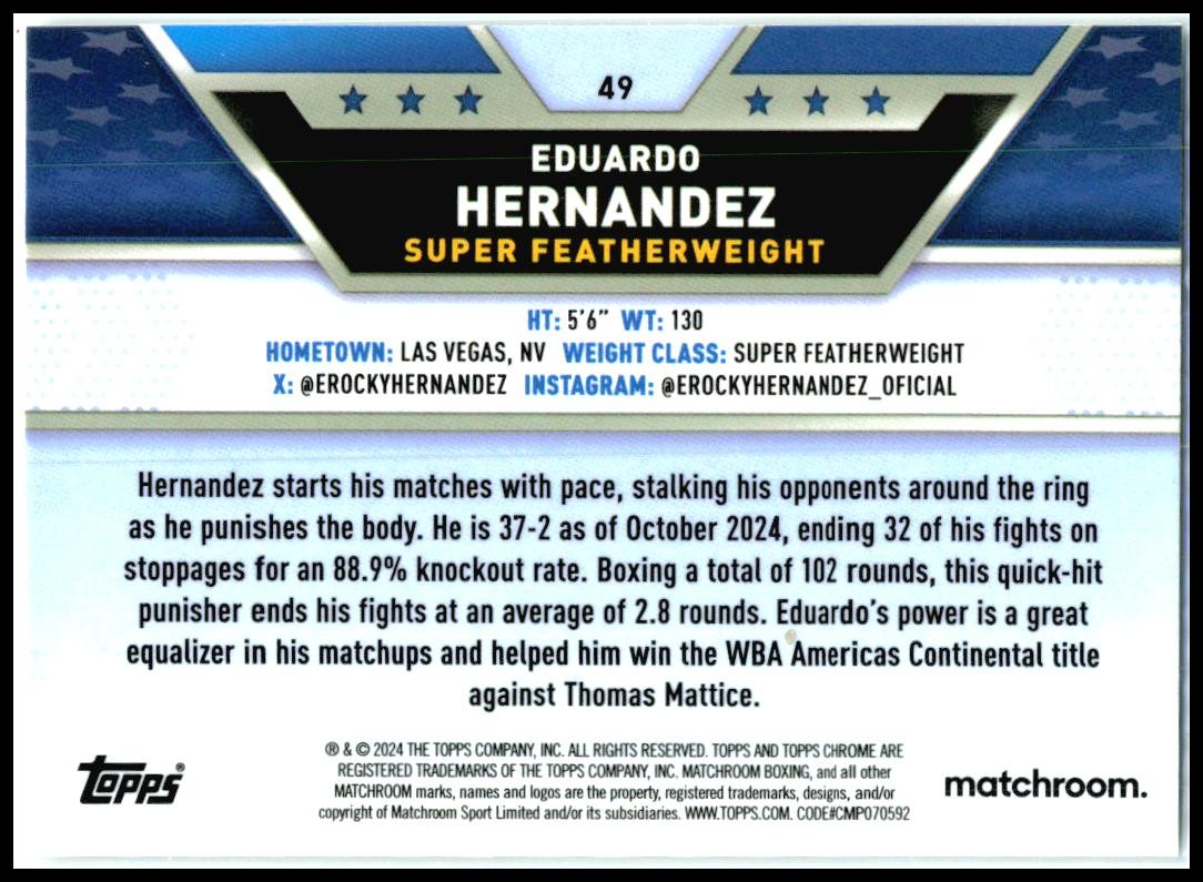 2024 Topps Chrome Boxing #49 Eduardo Hernandez