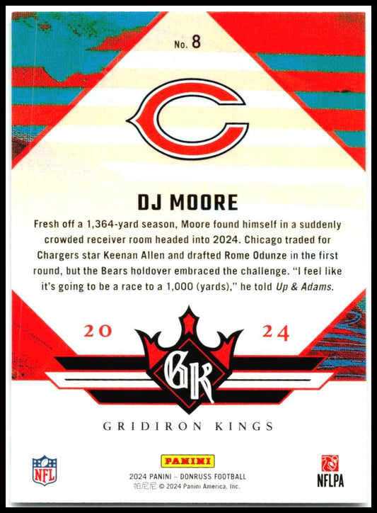 2024 Donruss Gridiron Kings #8 DJ Moore Chicago Bears