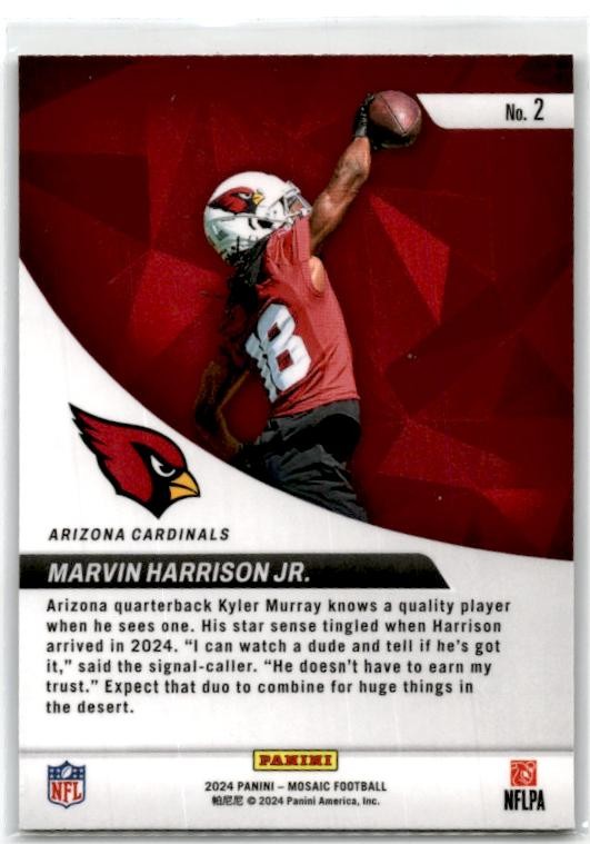 2024 Panini Mosaic Elevate #2 Marvin Harrison Jr. Arizona Cardinals
