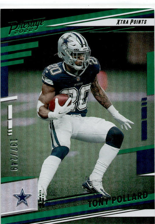 2022 Panini Prestige Green Parallel  #78 Tony Pollard /249 Dallas Cowboys