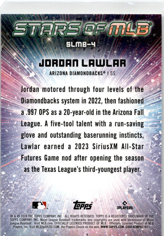 2024 Topps Stars of MLB Chrome #CSMLB-4 Jordan Lawlar Arizona Diamondbacks