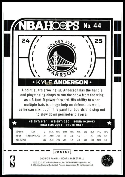 2024-25 Hoops Premium Prizms Scope Red #44 Kyle Anderson Warriors