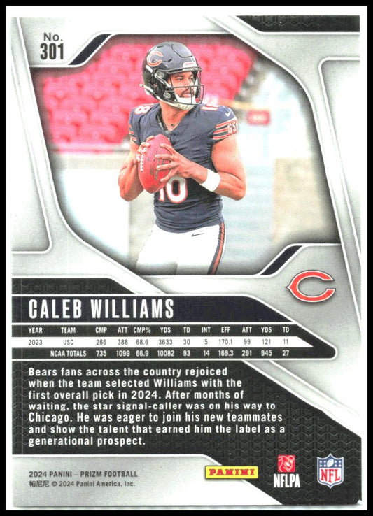 2024 Panini Prizm #301 Caleb Williams Rookie Chicago Bears