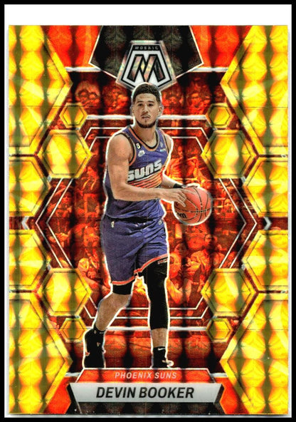 2022-23 Panini Mosaic Reactive Yellow Mosaic #30 Devin Booker Phoenix Suns
