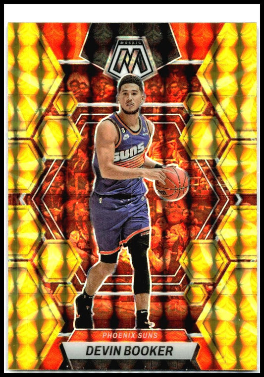 2022-23 Panini Mosaic Reactive Yellow Mosaic #30 Devin Booker Phoenix Suns