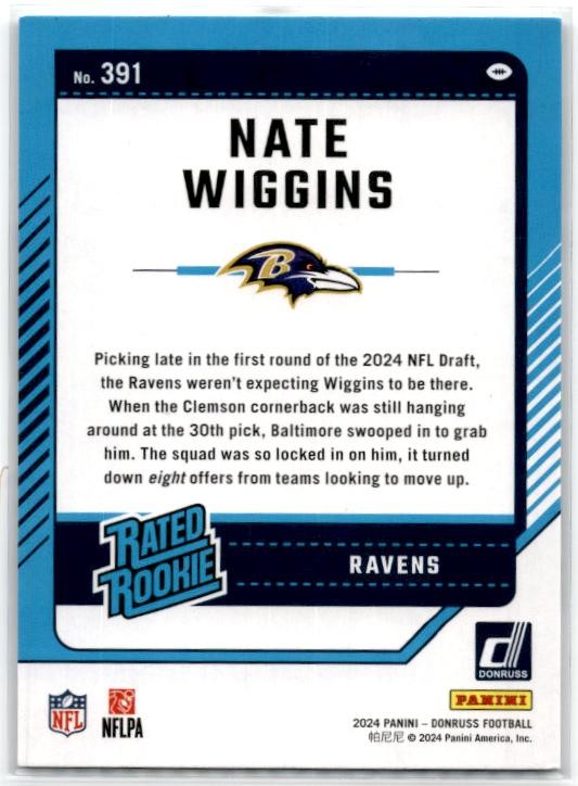 2024 Donruss #391 Nate Wiggins Rookie Baltimore Ravens