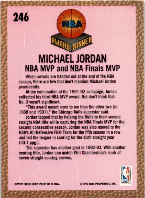 1992-93 Fleer #246 Michael Jordan Chicago Bulls