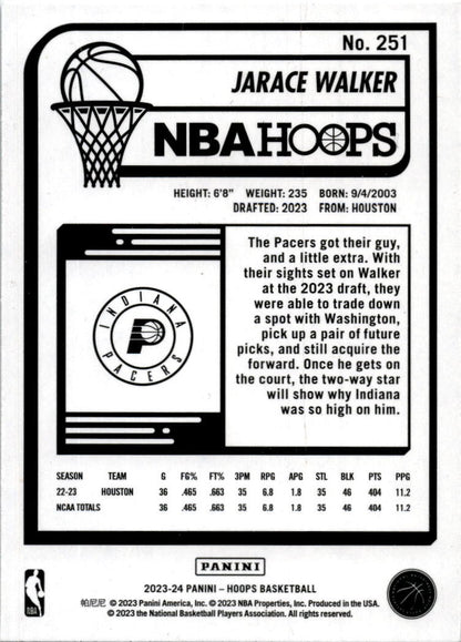 2023-24 Panini NBA Hoops Teal Explosion #251 Jarace Walker Indiana Pacers
