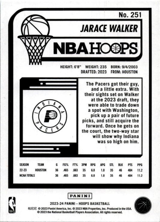 2023-24 Panini NBA Hoops Teal Explosion #251 Jarace Walker Indiana Pacers