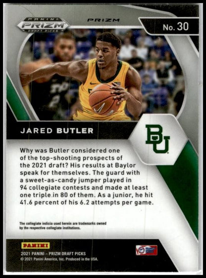 2021 Panini Prizm Draft Picks Red White Blue #30 Jared Butler Baylor Bears