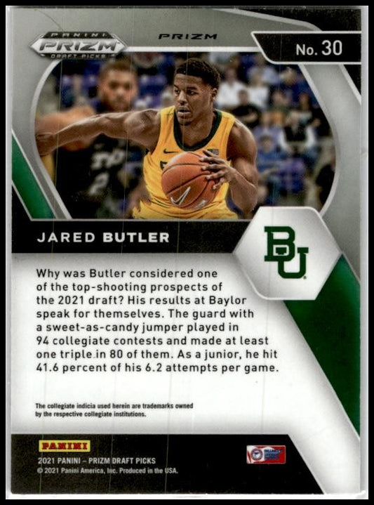 2021 Panini Prizm Draft Picks Red White Blue #30 Jared Butler Baylor Bears