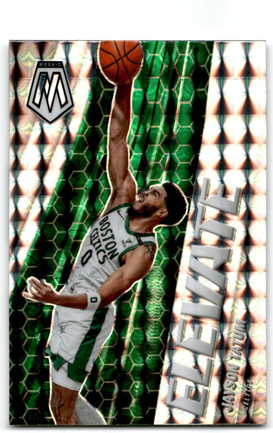 2020-21 Panini Mosaic Elevate Mosiac Prizm Jayson Tatum Boston Celtics #25