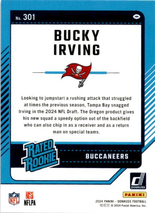 2024 Donruss #301 Bucky Irving Rookie Tampa Bay Buccaneers