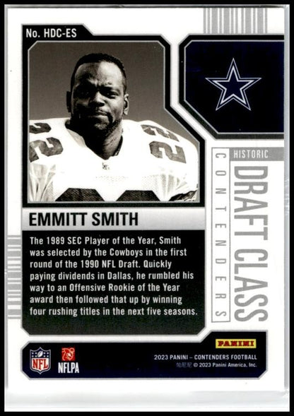 2023 Contenders Historic Draft Class Contenders #HDC-ES Emmitt Smith Cowboys