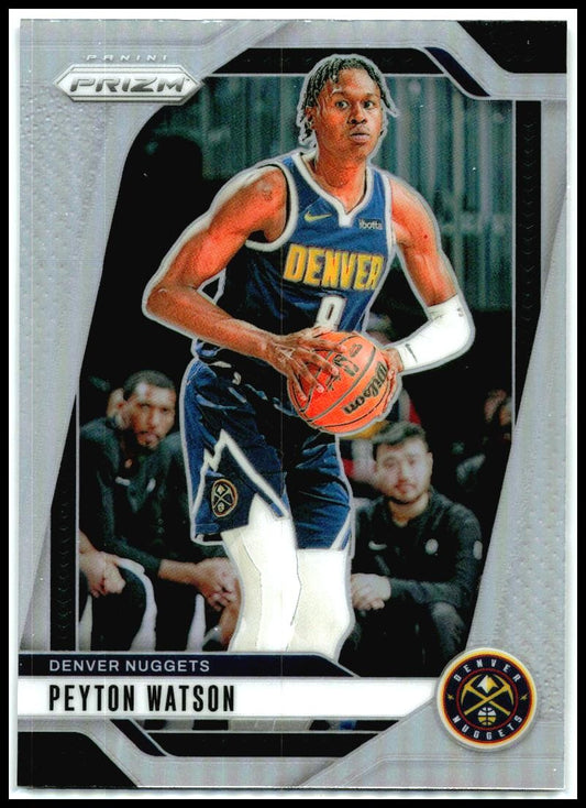 2024-25 Panini Prizm Prizms Silver #133 Peyton Watson Denver Nuggets