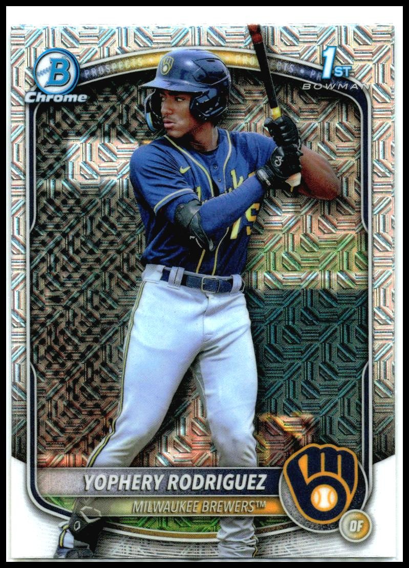 2025 Bowman Chrome Prospects Mojo Refractor #BCP-36 Yophery Rodriguez Brewers