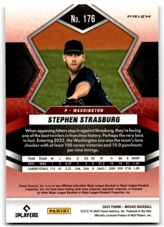 2021 Mosaic Pink Prizm Stephen Strasburg Washington Nationals #176
