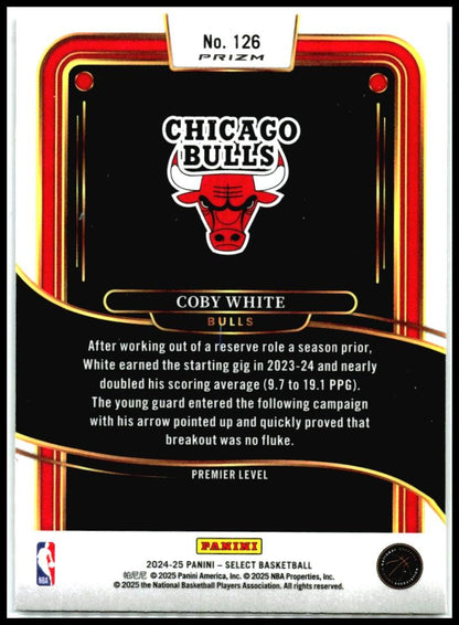 2024-25 Select Blue Ice #126 Coby White Bulls
