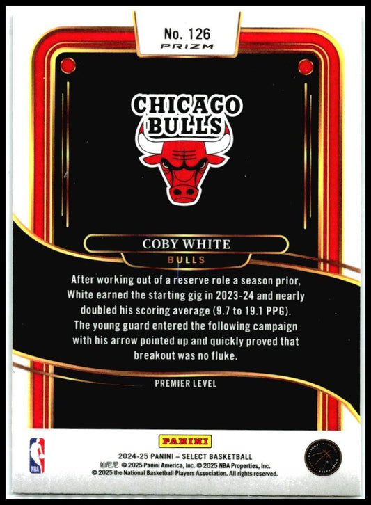 2024-25 Select Blue Ice #126 Coby White Bulls