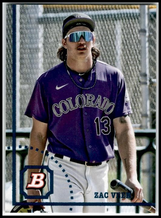 2022 Bowman Heritage Prospects Image Swap #BHP-37 Zac Veen Colorado Rockies