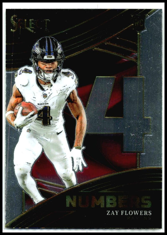 2023 Panini Select Numbers #NMB-ZFL Zay Flowers Baltimore Ravens