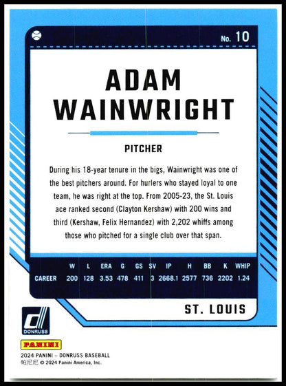 2024 Donruss #10 Adam Wainwright St. Louis Cardinals