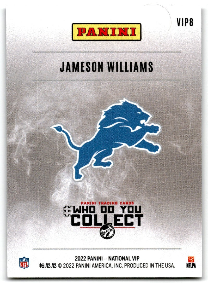 2022 Panini National VIP Jameson Williams Detroit Lions #VIP8