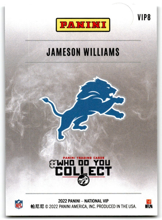 2022 Panini National VIP Jameson Williams Detroit Lions #VIP8