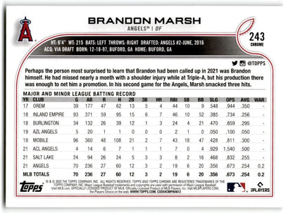 2022 Topps Brandon Marsh Los Angeles Angels #243