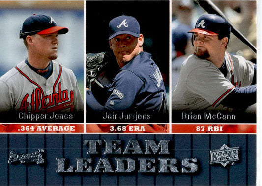 2009 Upper Deck #452 Chipper Jones / Jair Jurrjens / Brian McCann Atlanta Braves