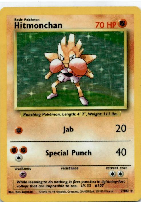 Hitmonchan 7/102 Base Set HOLO RARE