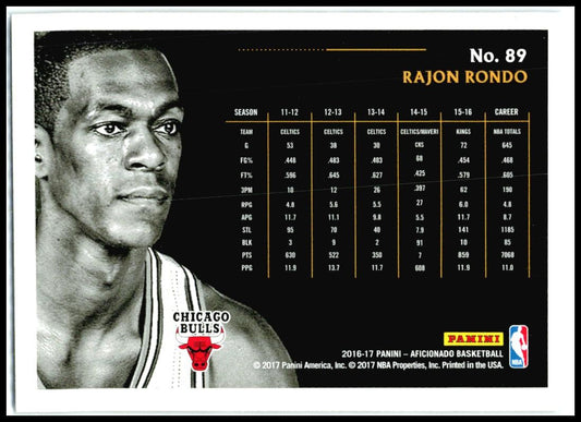 2016-17 Panini Aficionado #89 Rajon Rondo Chicago Bulls
