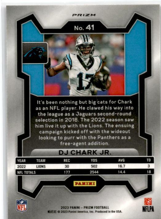 2023 Panini Prizm Black and Red Checker #41 DJ Chark Jr. Carolina Panthers