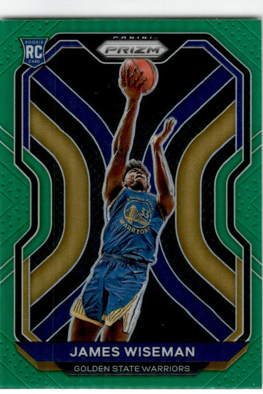 2020-21 Panini Prizm Green Prizms #268 James Wiseman Detroit Pistons