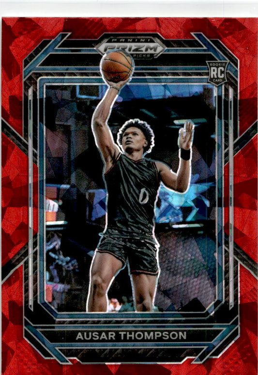 2023-24 Panini Prizm Draft Picks Red Ice #17 Ausar Thompson Toronto Raptors