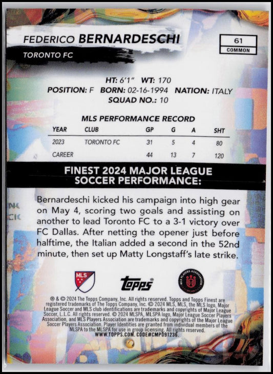 2024 Finest MLS #61 Federico Bernardeschi