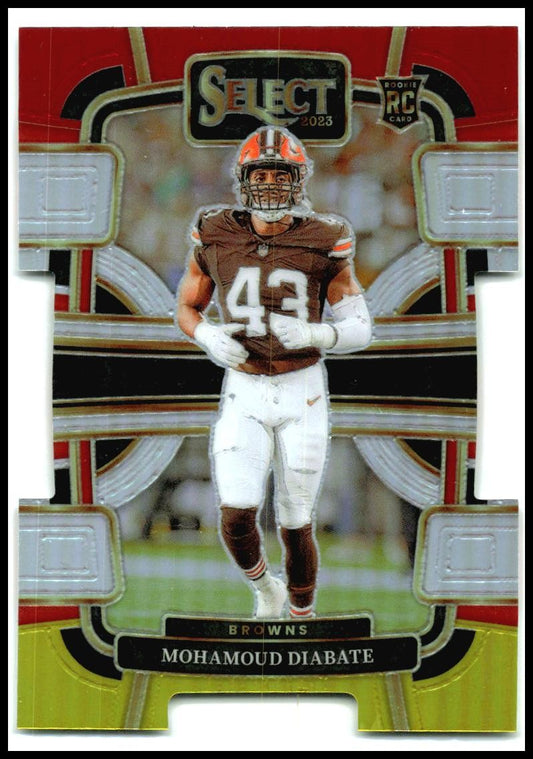 2023 Select Red and Yellow Die Cuts #23 Mohamoud Diabate Rookie Cleveland Browns