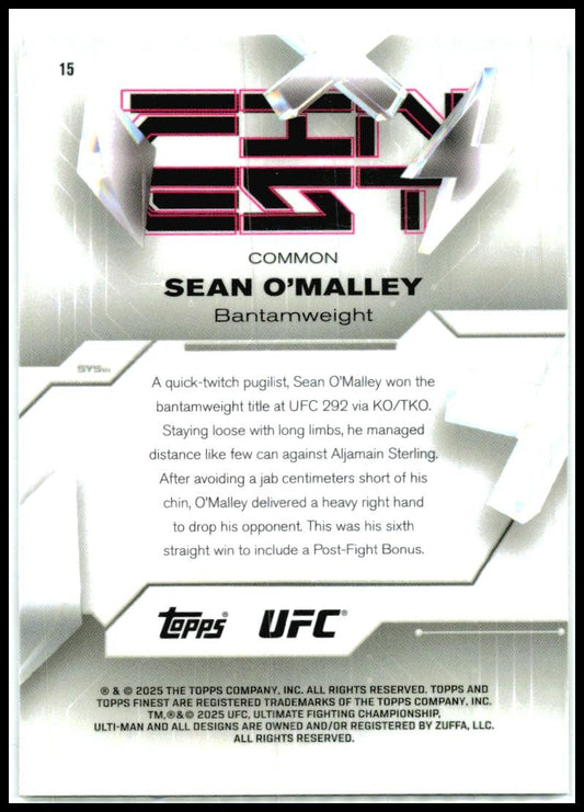 2025 Topps Finest UFC Common #15 Sean O'Malley