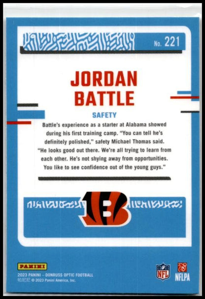 2023 Donruss Optic #221 Jordan Battle Rookie Cincinnati Bengals