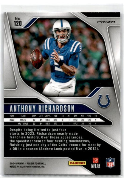 2024 Panini Prizm Red White and Blue #120 Anthony Richardson Indianapolis Colts