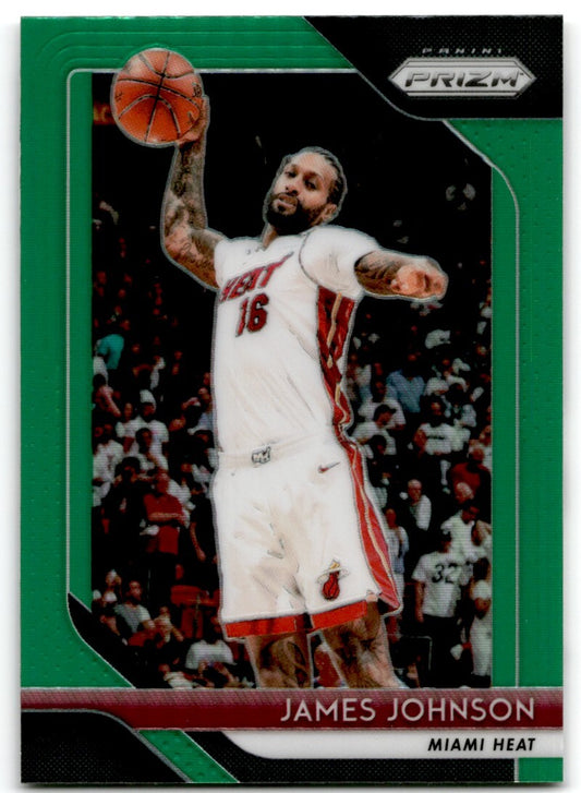 2018-19 Panini Prizm Green Prizm James Johnson Miami Heat #186